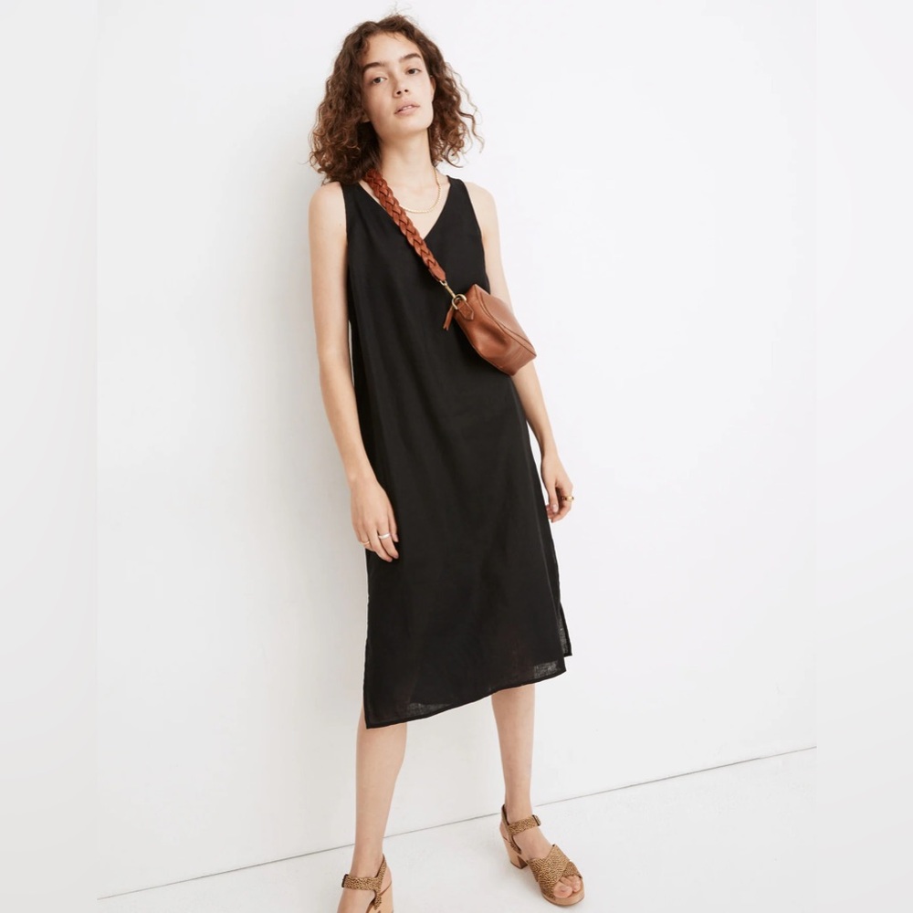 NWT Madewell Linen-Blend V-Neck Tank Dress